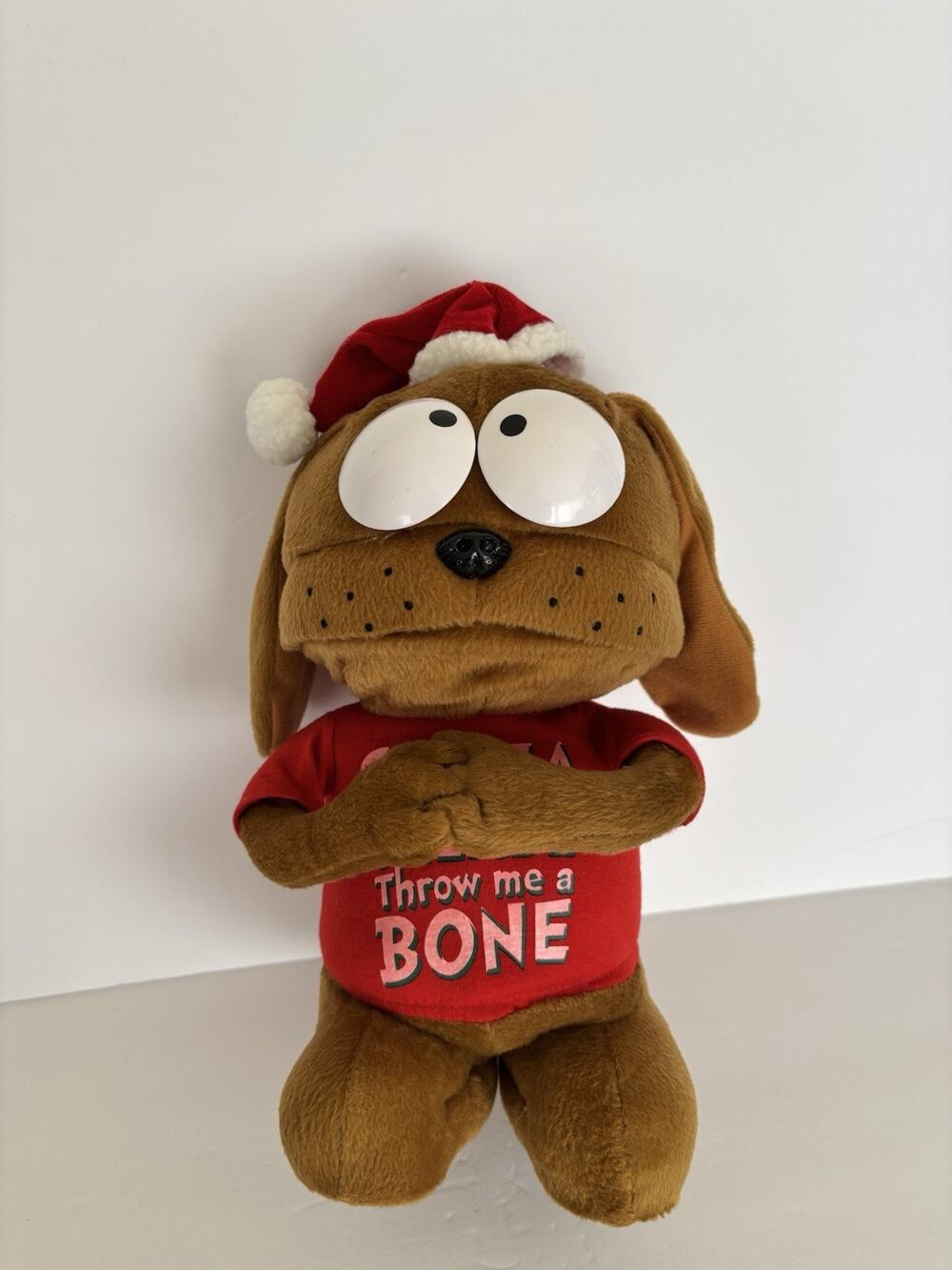 Animated Begging Puppy Plush Santa Hat Christmas Sings Works